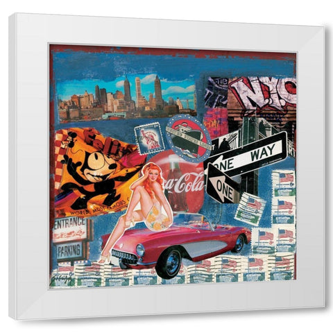 One way White Modern Wood Framed Art Print by Sigrid, M.