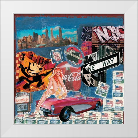 One way White Modern Wood Framed Art Print by Sigrid, M.