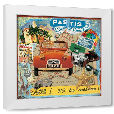 Pastis White Modern Wood Framed Art Print by Sigrid, M.