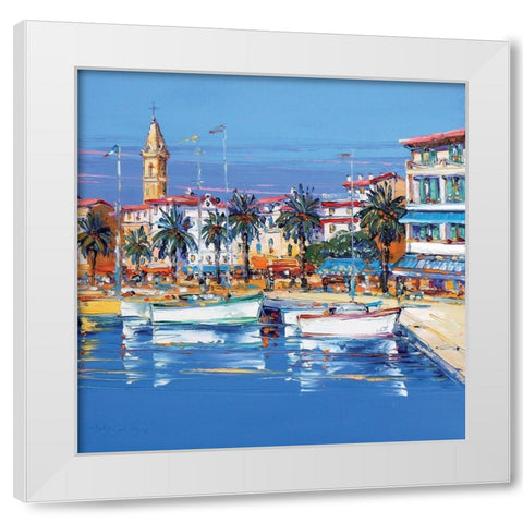 Sanary White Modern Wood Framed Art Print by Corbiere