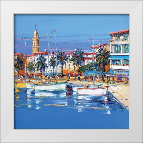 Sanary White Modern Wood Framed Art Print by Corbiere