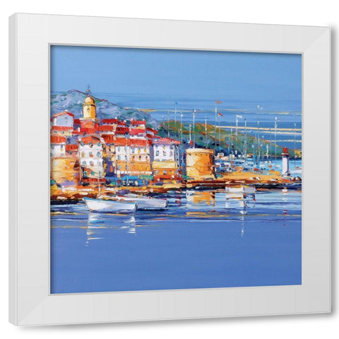 St. Tropez White Modern Wood Framed Art Print by Corbiere