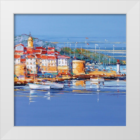 St. Tropez White Modern Wood Framed Art Print by Corbiere