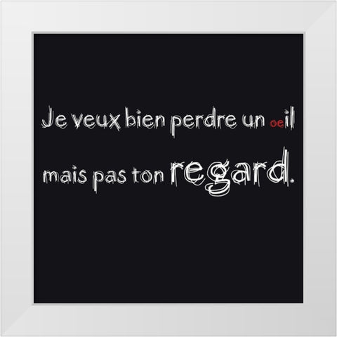 Perdre un oeil White Modern Wood Framed Art Print by Cilpa, Audrey and Fabrice