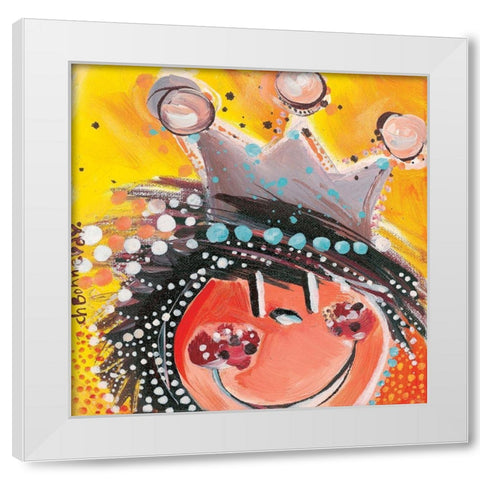 Coucou ! Cest moi White Modern Wood Framed Art Print by Bonnevay, Chantal