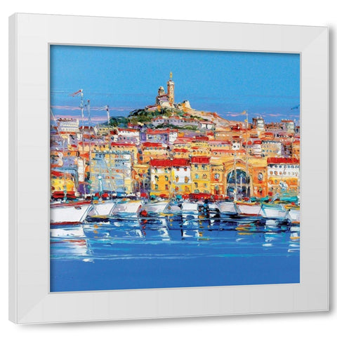 Notre Dame de la Garde White Modern Wood Framed Art Print by Corbiere