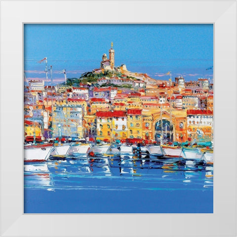 Notre Dame de la Garde White Modern Wood Framed Art Print by Corbiere