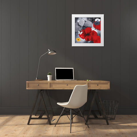 Art Poppy White Modern Wood Framed Art Print by Pfaadt Aurelie