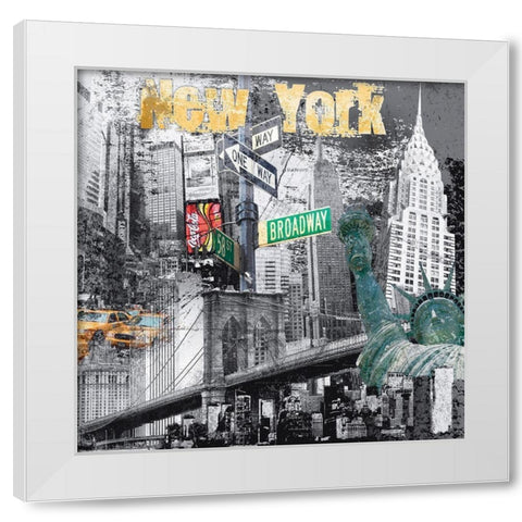 New York Ways White Modern Wood Framed Art Print by BRAUN Studio