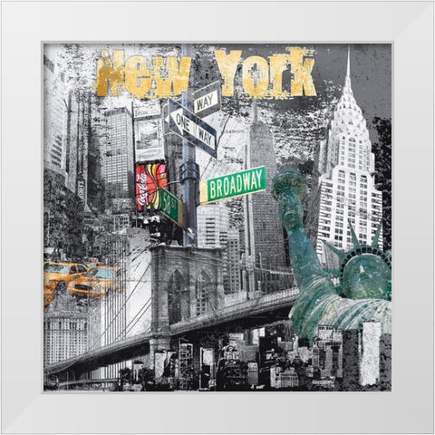 New York Ways White Modern Wood Framed Art Print by BRAUN Studio