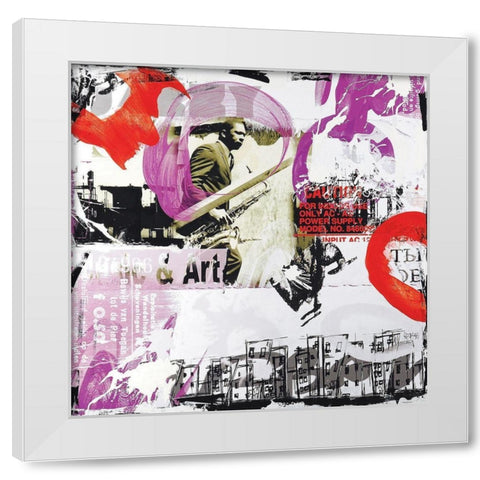 Jazzy White Modern Wood Framed Art Print by Gachaga, Vincent