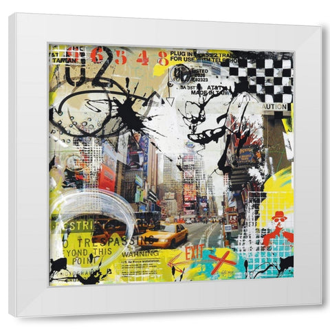 Time Square White Modern Wood Framed Art Print by Gachaga, Vincent