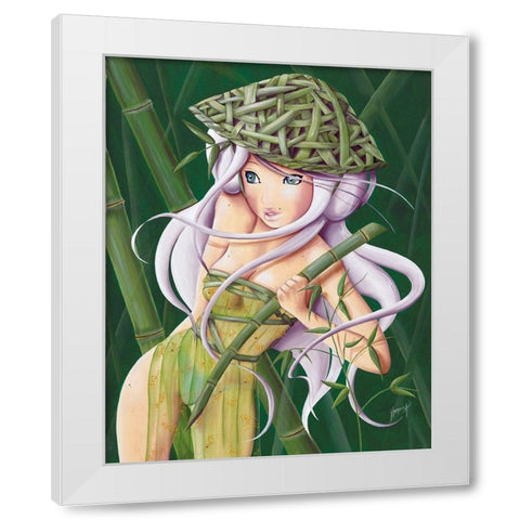 Lilou Bambou White Modern Wood Framed Art Print by Rhumeur, Aurelie