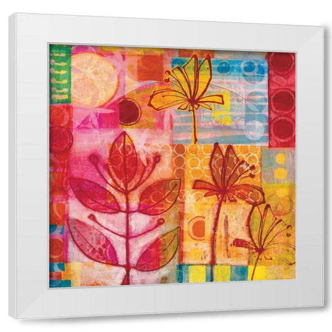 Floraison White Modern Wood Framed Art Print by Carvalho, Cecile de