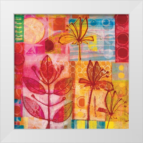 Floraison White Modern Wood Framed Art Print by Carvalho, Cecile de