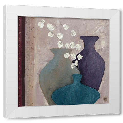 Coton et 3 jarres White Modern Wood Framed Art Print by Romanelli, Karine