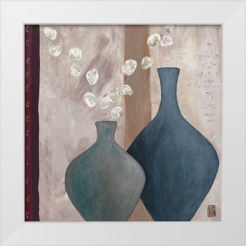 Coton et jarres White Modern Wood Framed Art Print by Romanelli, Karine