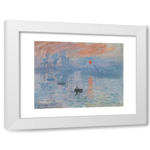 Impression, soleil levant White Modern Wood Framed Art Print by Monet, Claude