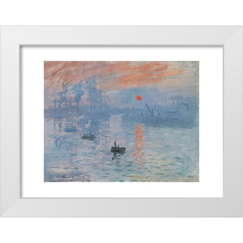 Impression, soleil levant White Modern Wood Framed Art Print by Monet, Claude