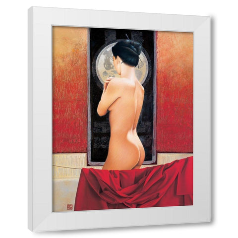 Filament de lune White Modern Wood Framed Art Print by Graux, David