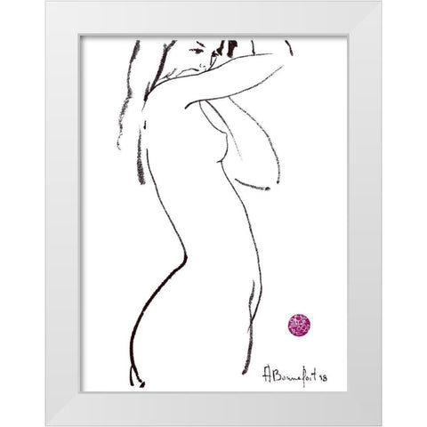 Jany White Modern Wood Framed Art Print by Bonnefoit, Alain