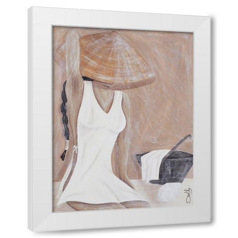 La toilette White Modern Wood Framed Art Print by Dothy