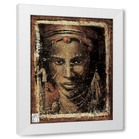 Le guerrier White Modern Wood Framed Art Print by Arietti, Fabienne