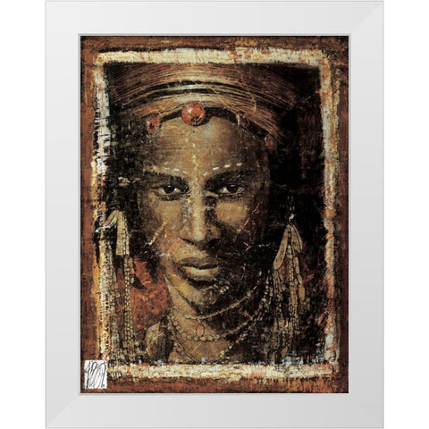 Le guerrier White Modern Wood Framed Art Print by Arietti, Fabienne
