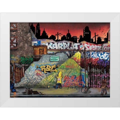 Wild Life II White Modern Wood Framed Art Print by Butch and Pea
