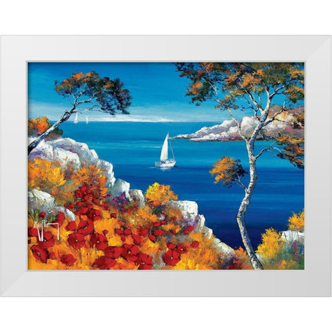Promenade vers les calanques White Modern Wood Framed Art Print by Keiflin, Roger
