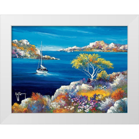 Mer dhuile White Modern Wood Framed Art Print by Keiflin, Roger