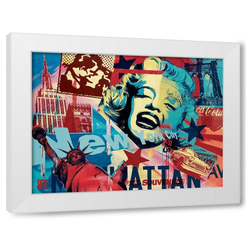 New York souvenirs  White Modern Wood Framed Art Print by Raynal, Paul