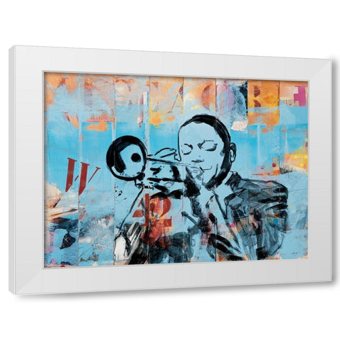 Jazz I White Modern Wood Framed Art Print by Vieux, Thierry