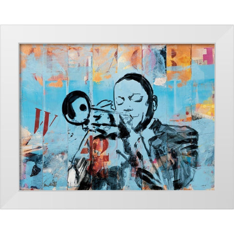 Jazz I White Modern Wood Framed Art Print by Vieux, Thierry