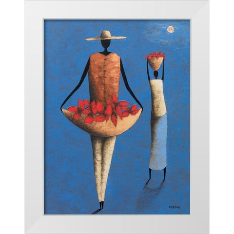 Au retour White Modern Wood Framed Art Print by Rauscher, Michel