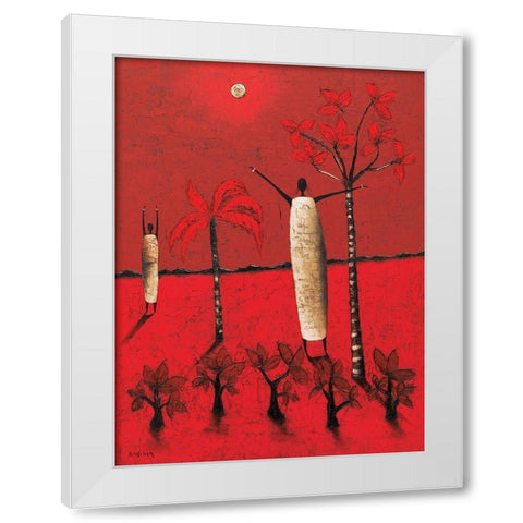 Si pres, si loin White Modern Wood Framed Art Print by Rauscher, Michel