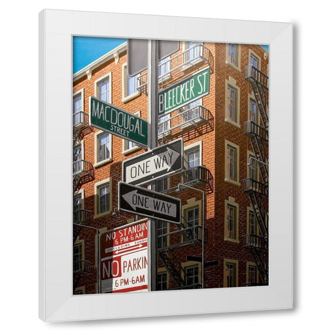 Bleecker Street White Modern Wood Framed Art Print by Peyret, Eric