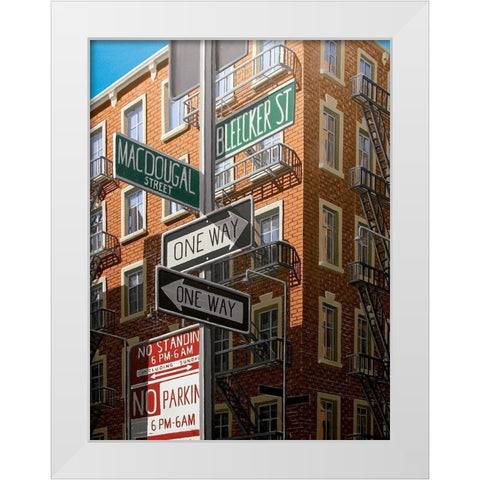 Bleecker Street White Modern Wood Framed Art Print by Peyret, Eric