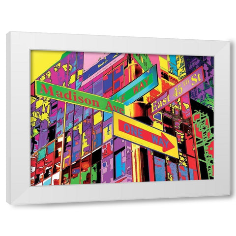 Pancartes White Modern Wood Framed Art Print by Potron, Geraldine