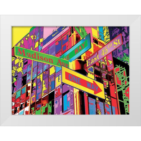 Pancartes White Modern Wood Framed Art Print by Potron, Geraldine