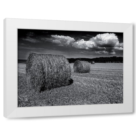 Alignement White Modern Wood Framed Art Print by de Lattre, Pascal