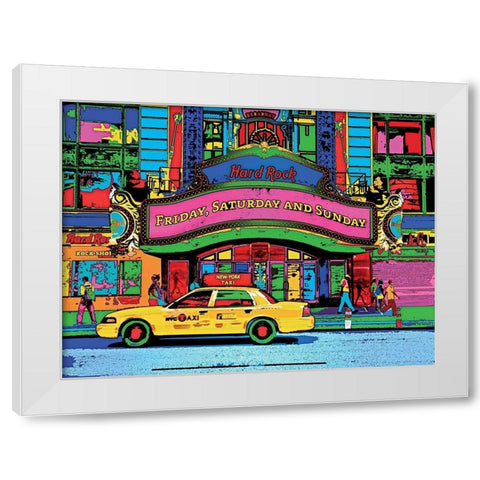 Hard Rock Cafe Broadway White Modern Wood Framed Art Print by Potron, Geraldine