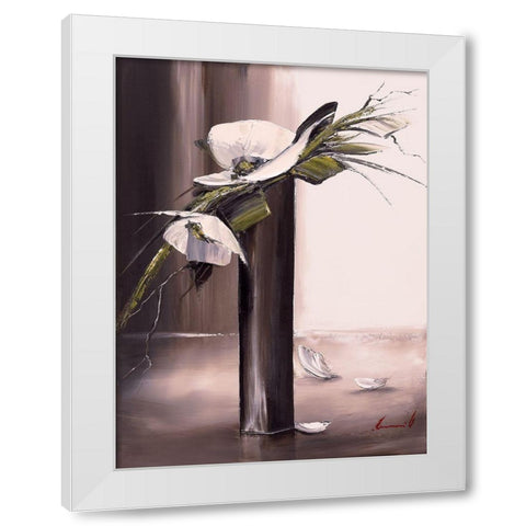 Bouquet blanc I White Modern Wood Framed Art Print by Tramoni, Oliver