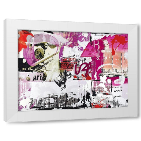 Caution White Modern Wood Framed Art Print by Gachaga, Vincent