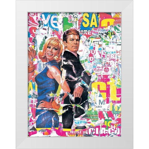 Collage II White Modern Wood Framed Art Print by Durrey, Laurent