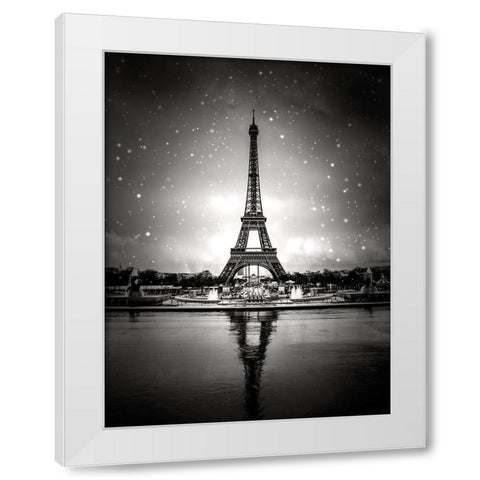 Magic Eiffel White Modern Wood Framed Art Print by Blonde Attitude