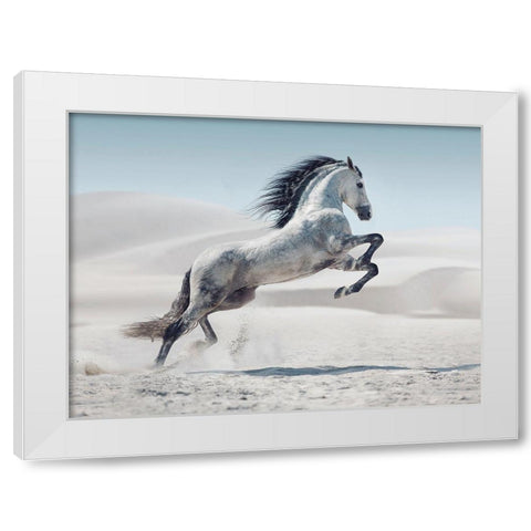 LIndomptable White Modern Wood Framed Art Print by Blonde Attitude