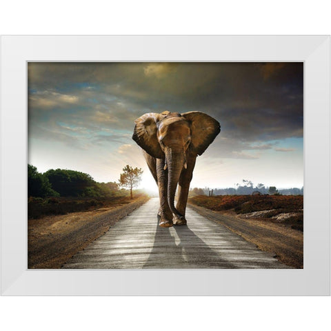 Majestic White Modern Wood Framed Art Print by Braun Studio