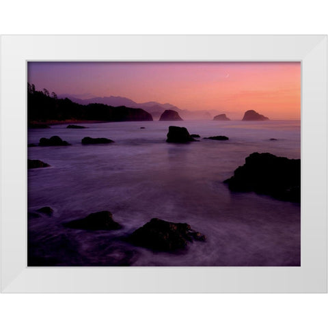 Rocks at sunset White Modern Wood Framed Art Print by Braun Studio