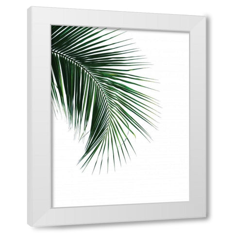 Green Palm Tree I White Modern Wood Framed Art Print by Braun Studio